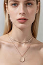 Double Hammered Pendant Chain Necklace
