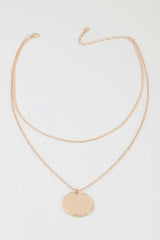 Double Hammered Pendant Chain Necklace