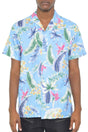 Mens Short Sleeve Floral Button Down Shirt