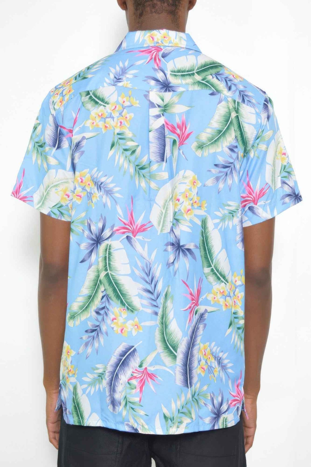 Mens Short Sleeve Floral Button Down Shirt