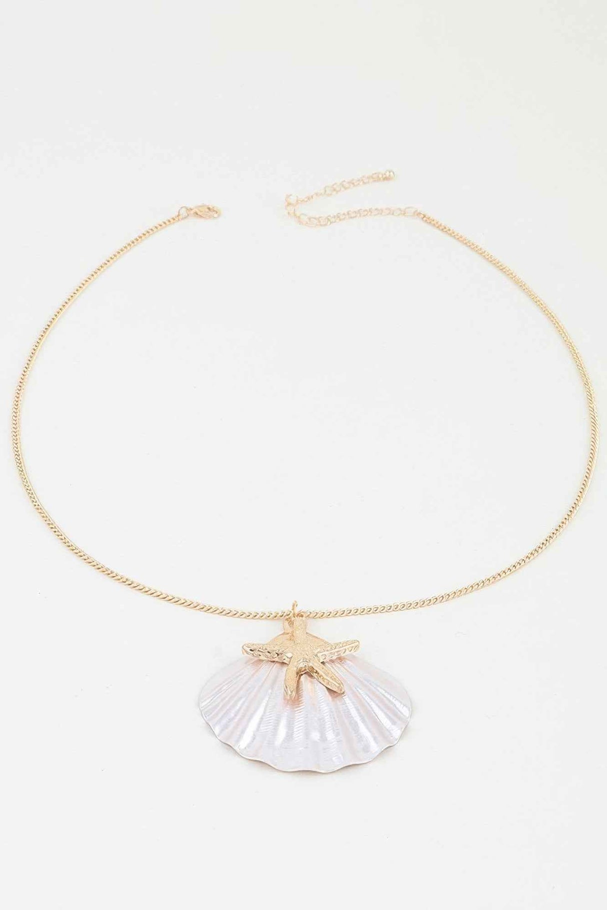 Multi Starfish Seashell Charm Necklace