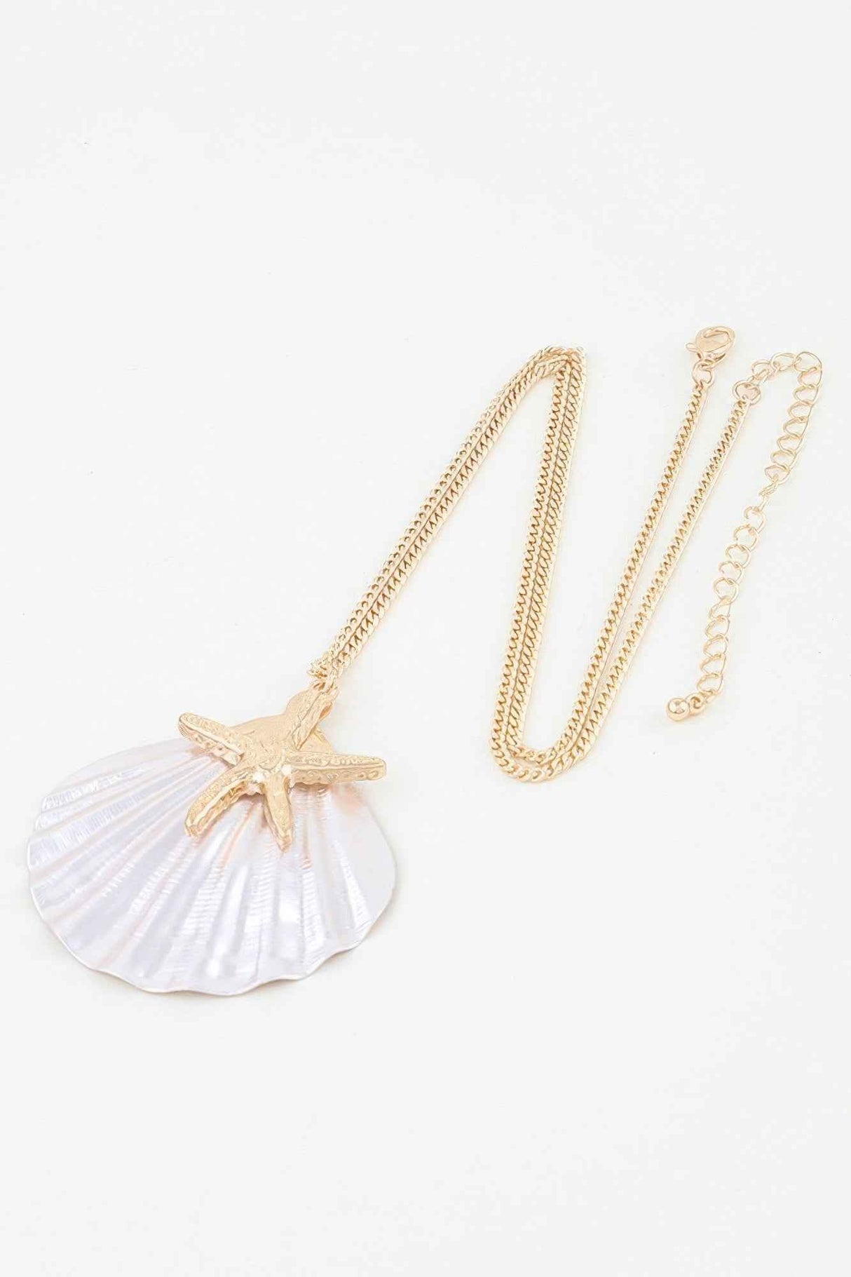 Multi Starfish Seashell Charm Necklace