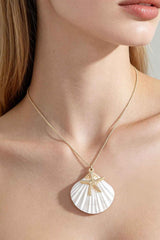 Multi Starfish Seashell Charm Necklace