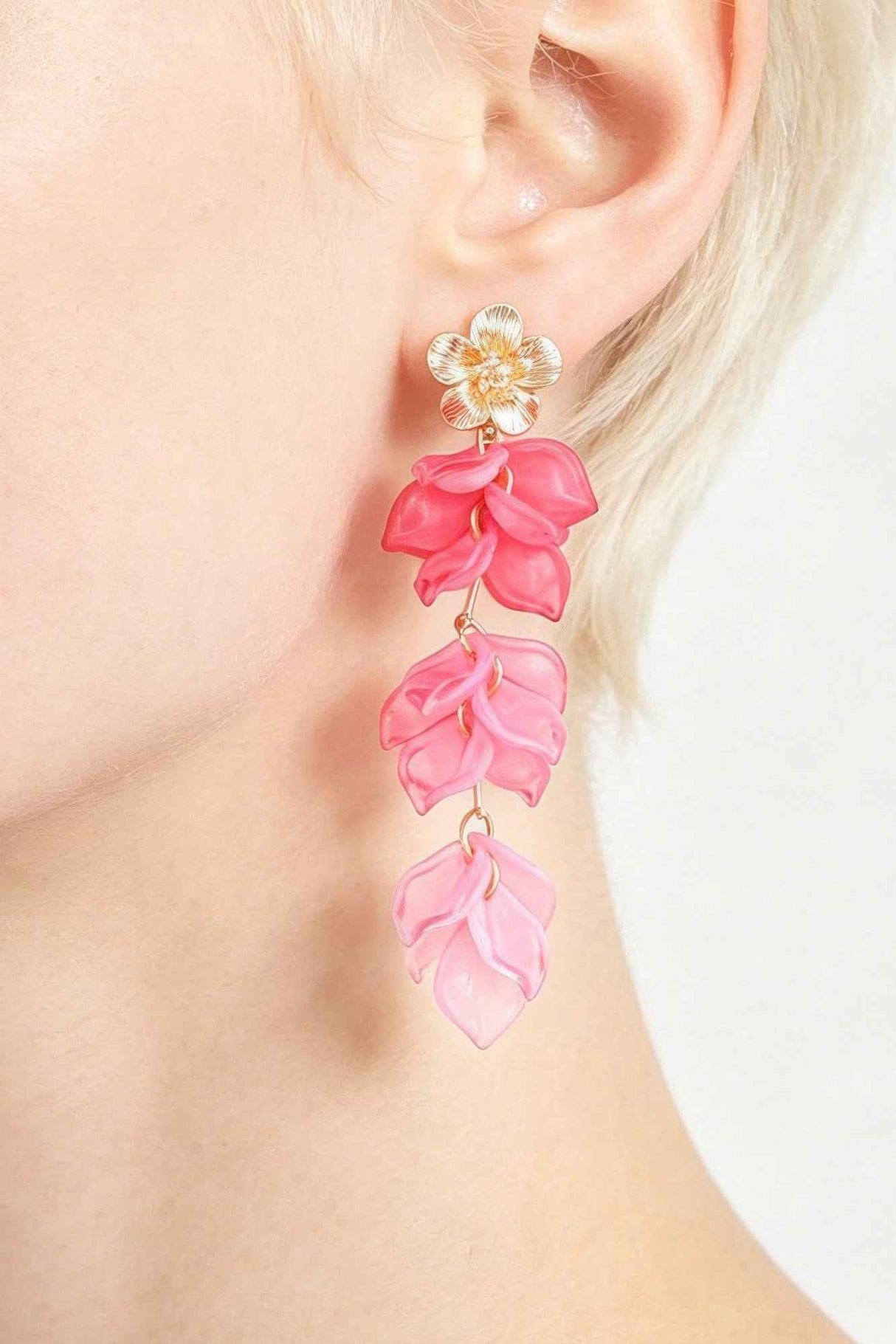 Multi Flower Blossom Drop Earrings