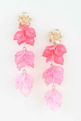 Multi Flower Blossom Drop Earrings