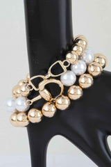Multi Polished Toggle Beaded Bracelet