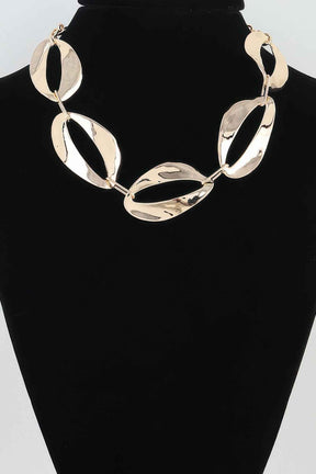 Hammered Abstract Chain Necklace