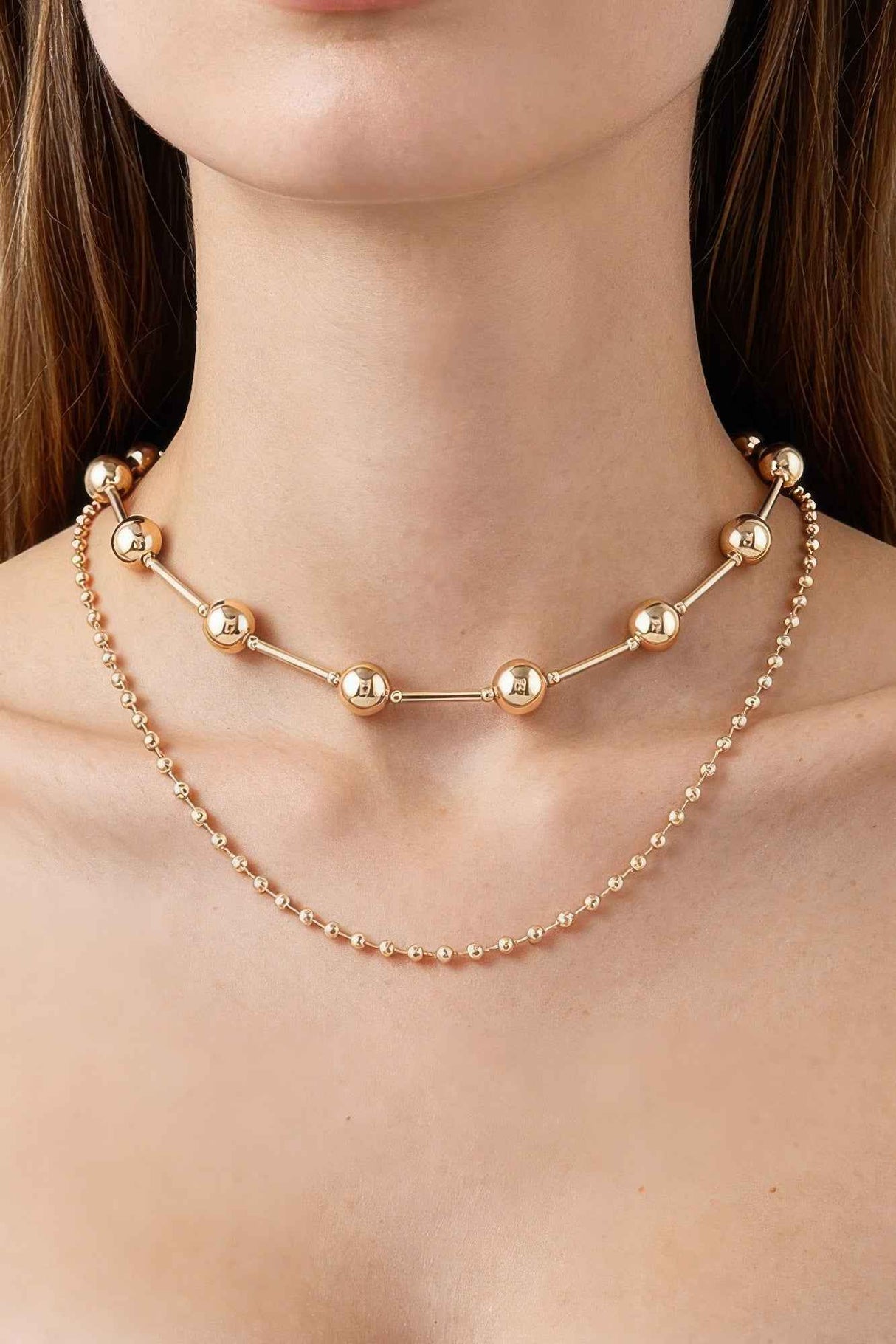 Double Polished Space Chain Necklace