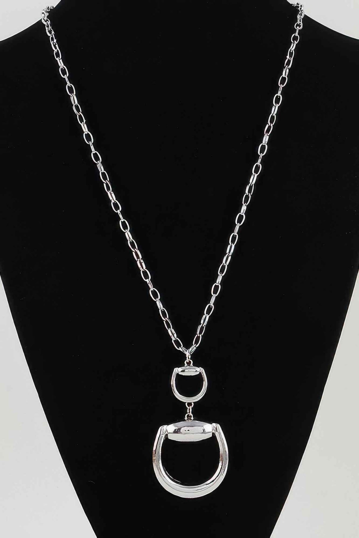 Double Polished Toggle Chain Drop Necklace