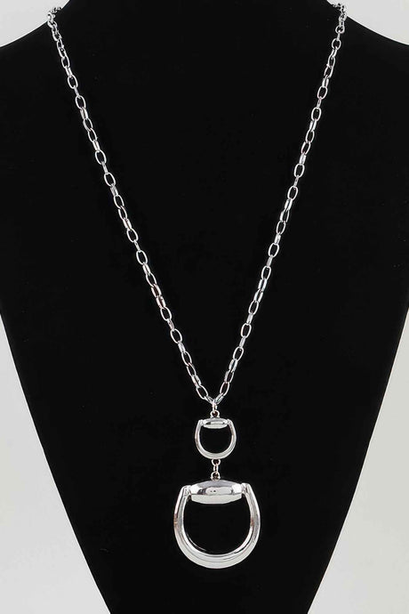 Double Polished Toggle Chain Drop Necklace