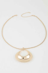 Polished Ripple Teardrop Twisted Necklace