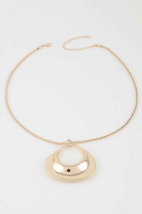Polished Ripple Teardrop Twisted Necklace