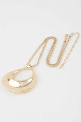 Polished Ripple Teardrop Twisted Necklace
