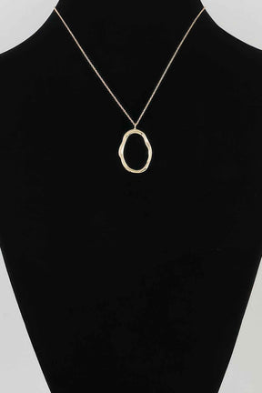 Hammered Ripple Oval Twisted Necklace