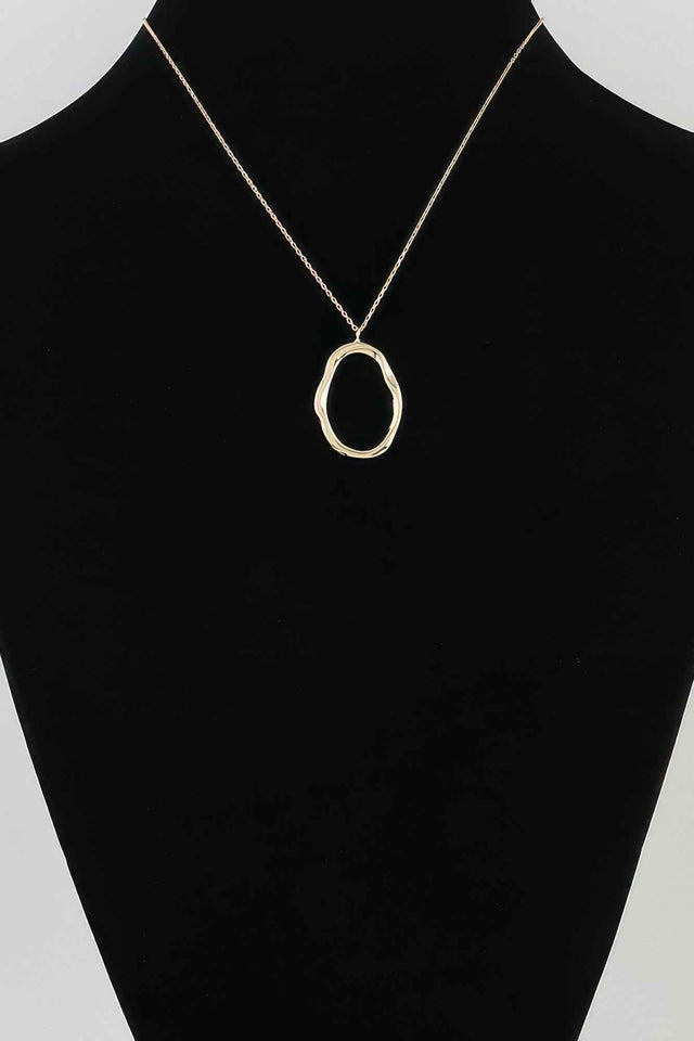 Hammered Ripple Oval Twisted Necklace