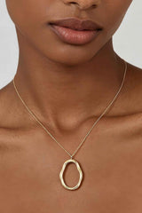 Hammered Ripple Oval Twisted Necklace