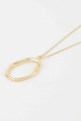 Hammered Ripple Oval Twisted Necklace