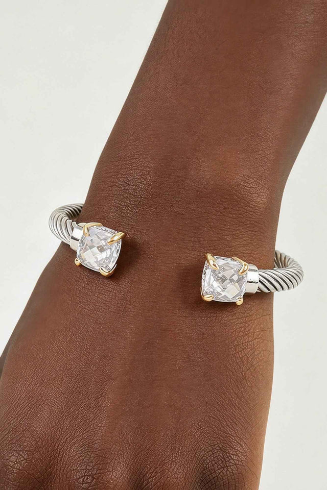 Open Cubic Twisted Cuff Bracelet