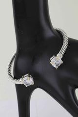 Open Cubic Twisted Cuff Bracelet