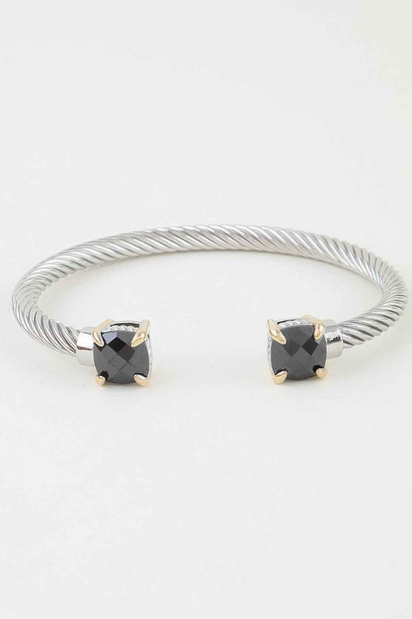 Open Cubic Twisted Cuff Bracelet