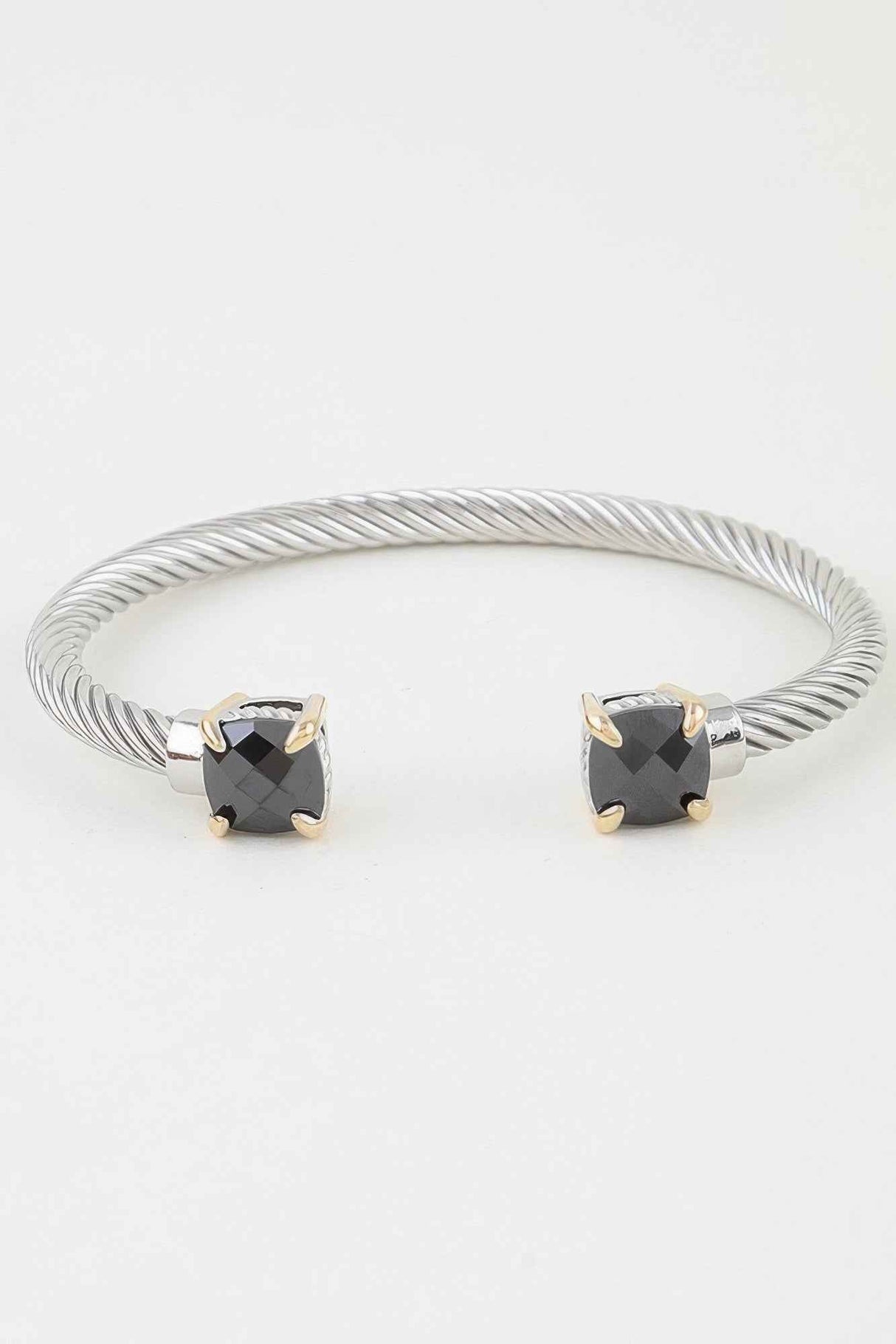 Open Cubic Twisted Cuff Bracelet