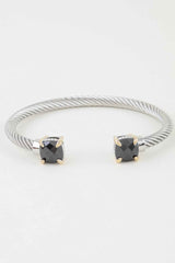 Open Cubic Twisted Cuff Bracelet
