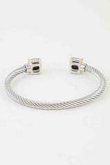 Open Cubic Twisted Cuff Bracelet