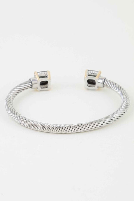 Open Cubic Twisted Cuff Bracelet