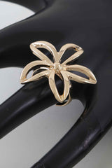 Polished Open Flower Band Ring