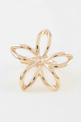 Polished Open Flower Band Ring