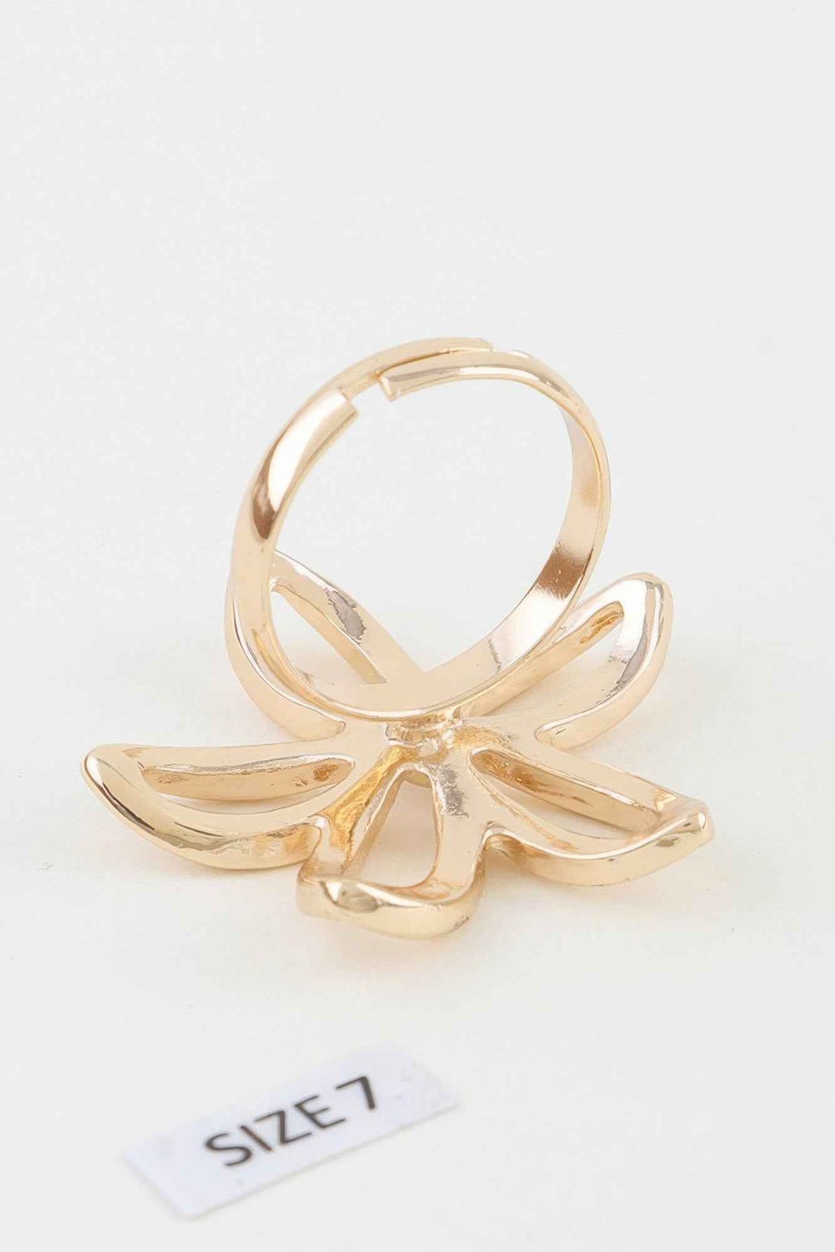 Polished Open Flower Band Ring
