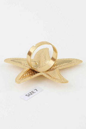 Hammered Scale Starfish Statement Ring