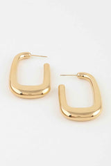 Polished Modern Cubic Hoop Earrings