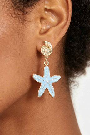 Summer Starfish Drop Earrings