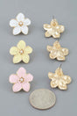 Marble Stone Flower Stud Earrings