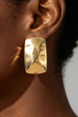 Hammered Cubic Frame Stud Earrings