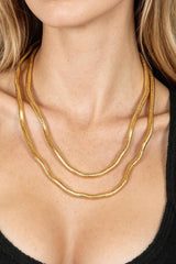 Polished Tube Chain Statement Necklace