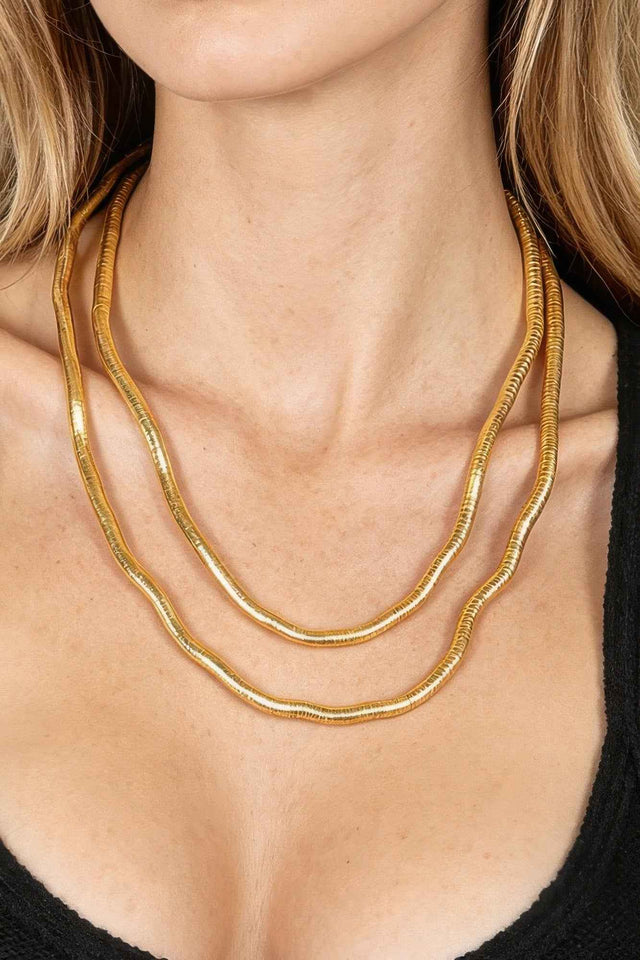 Polished Tube Chain Statement Necklace