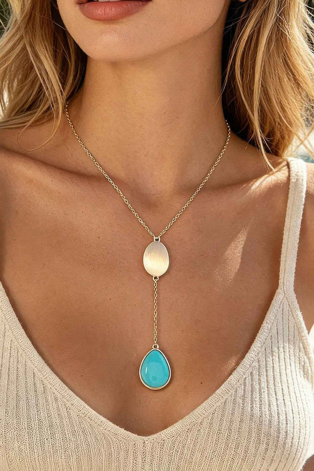 Double Pendant Drop Chain Necklace