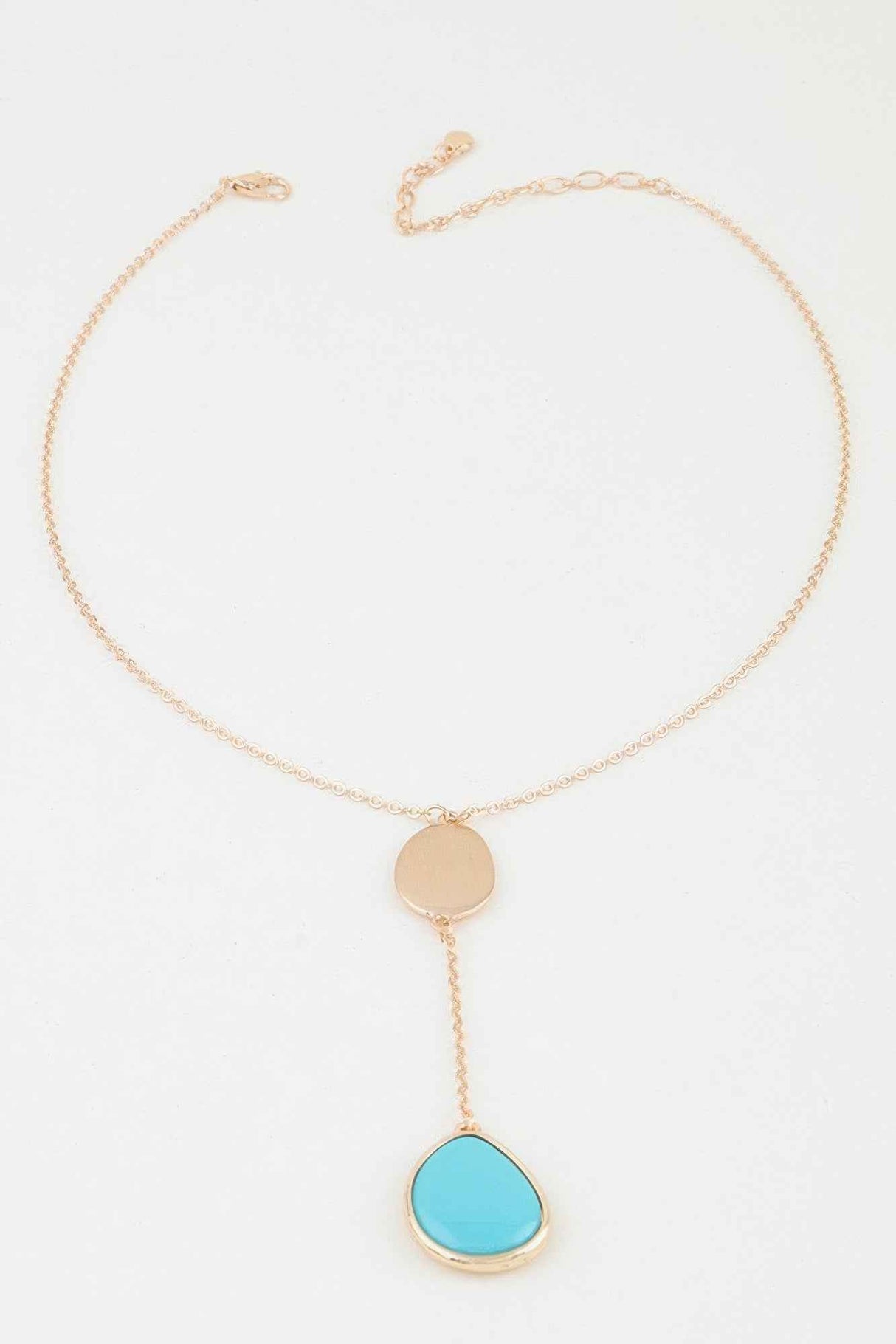 Double Pendant Drop Chain Necklace