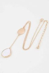 Double Pendant Drop Chain Necklace