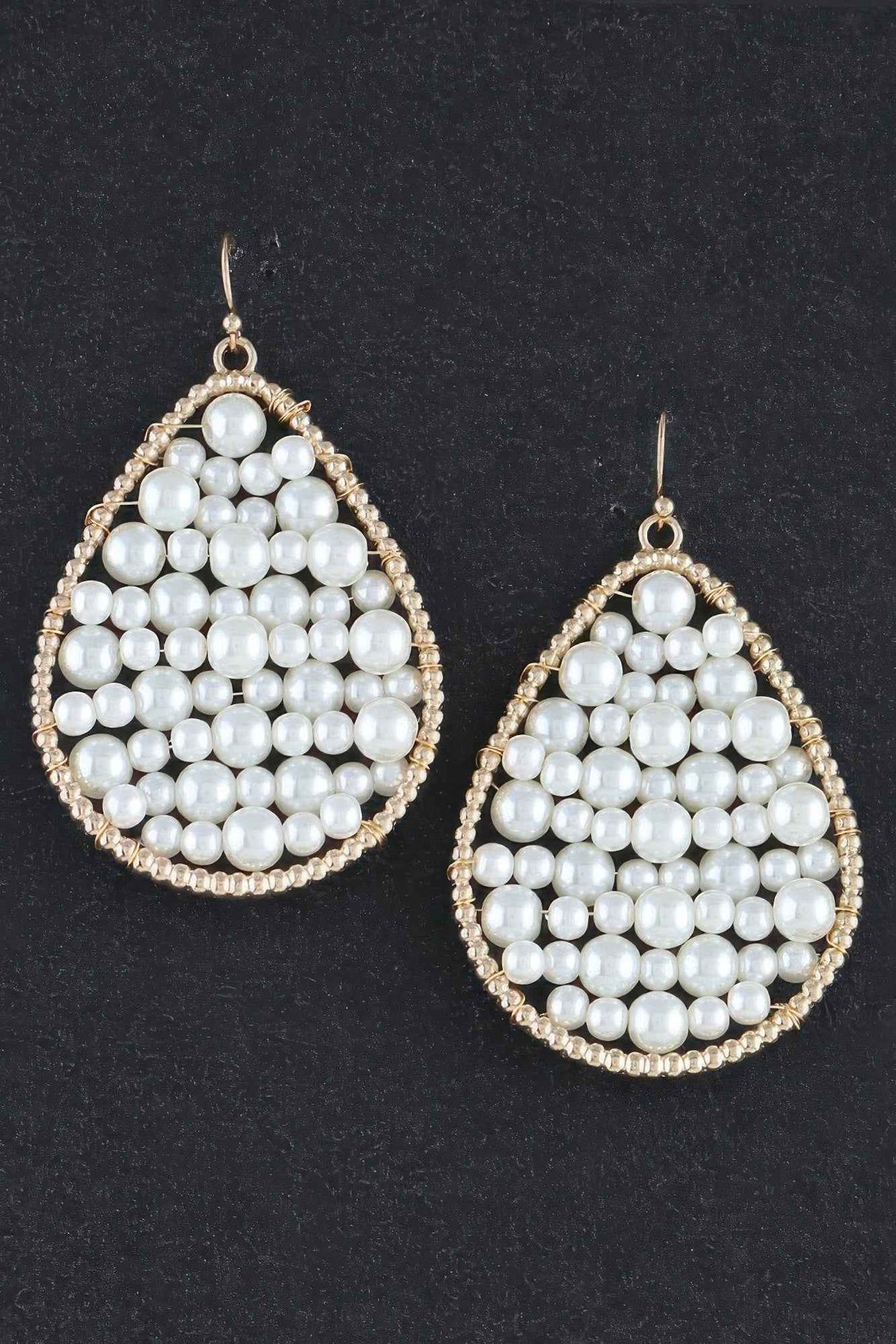 Pearls In A Teardrop Earrings