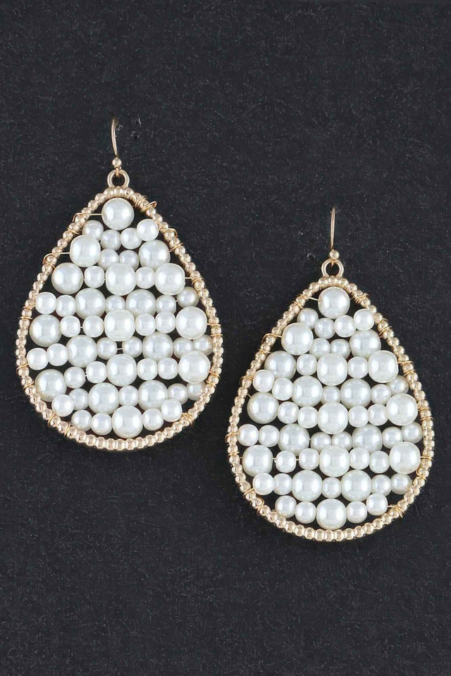 Pearls In A Teardrop Earrings