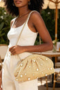 Faux Straw Pearl Clutch