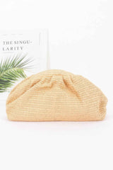Faux Straw Pearl Clutch