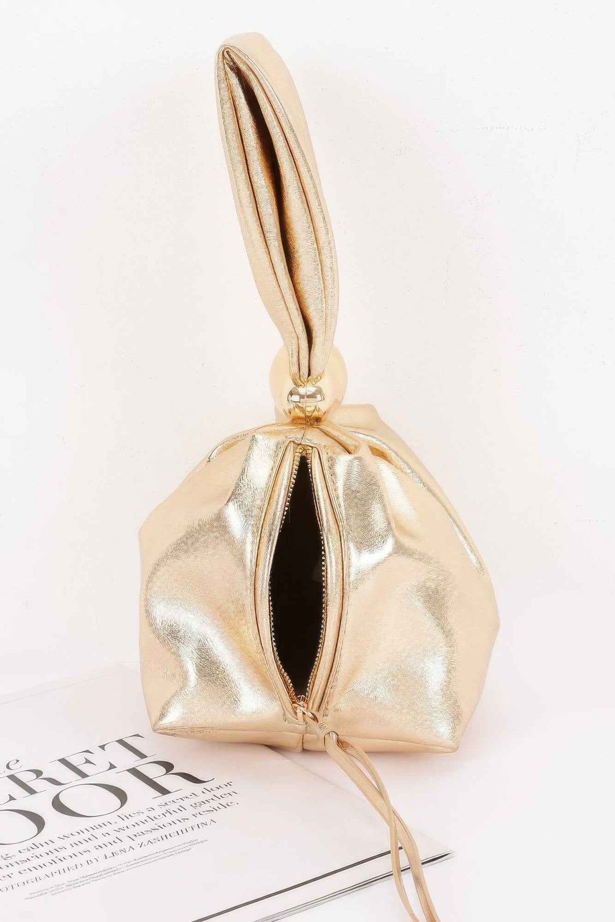 Faux Leather Wrist Bag