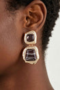 Hammered Marble Stone Drop Earrings