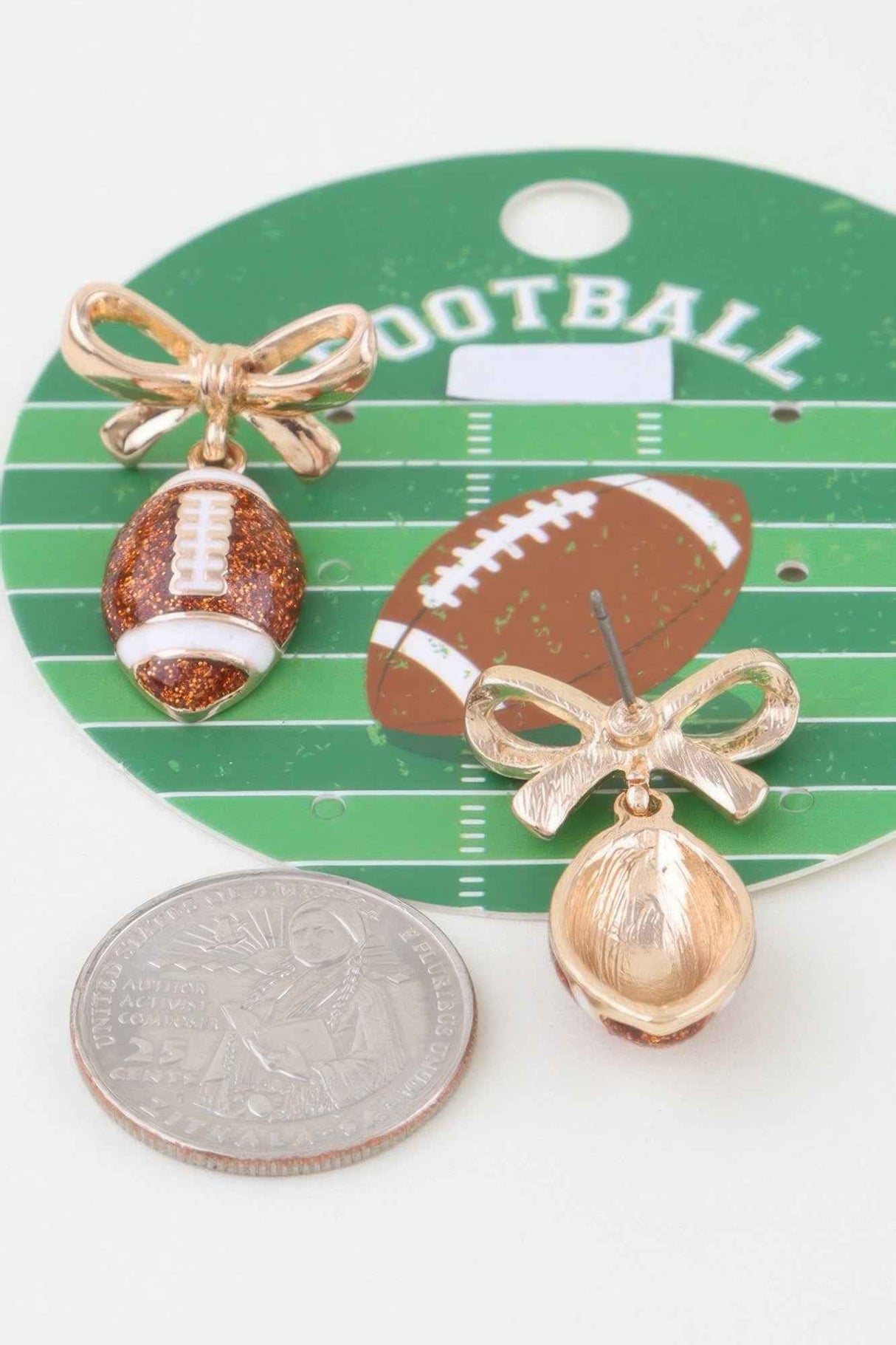 Game Day Coquette Football Earrings