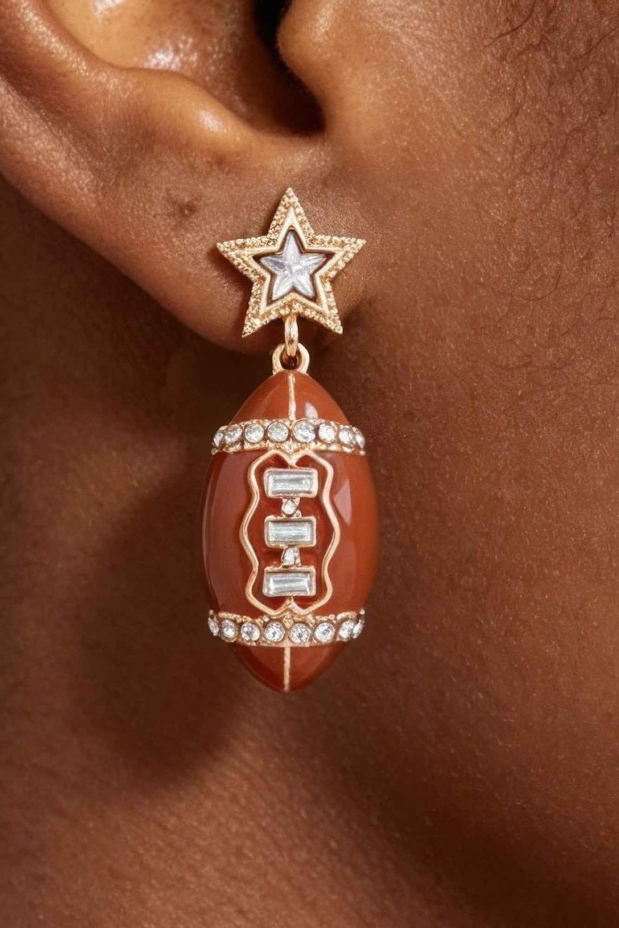 Game Day Glam Football Earrings