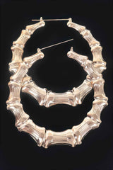 Bamboo Metal 10cm Hoop Earring